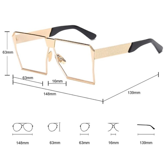Oversize Shield Vintage Square Sunglasses
